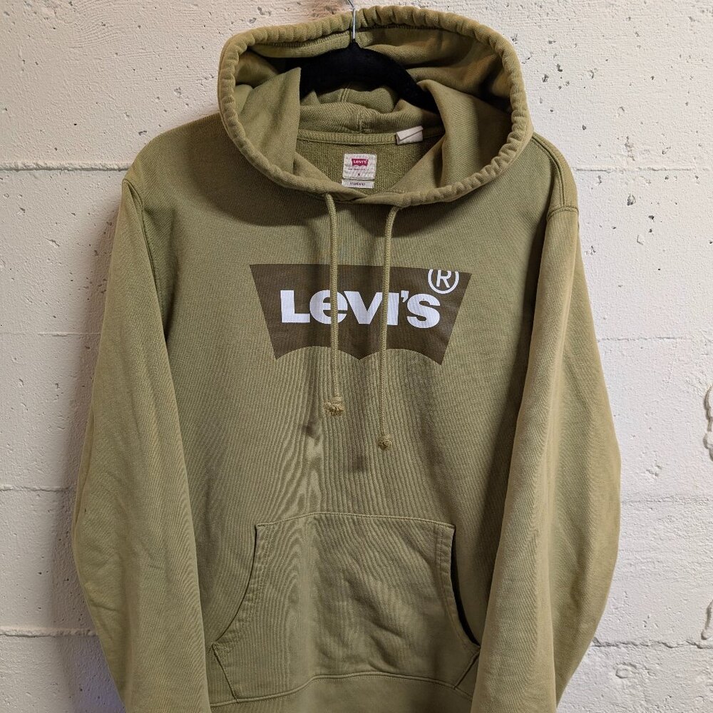 Levi’s Men’s Batwing Logo Hoodie - Olive Green, Size Medium